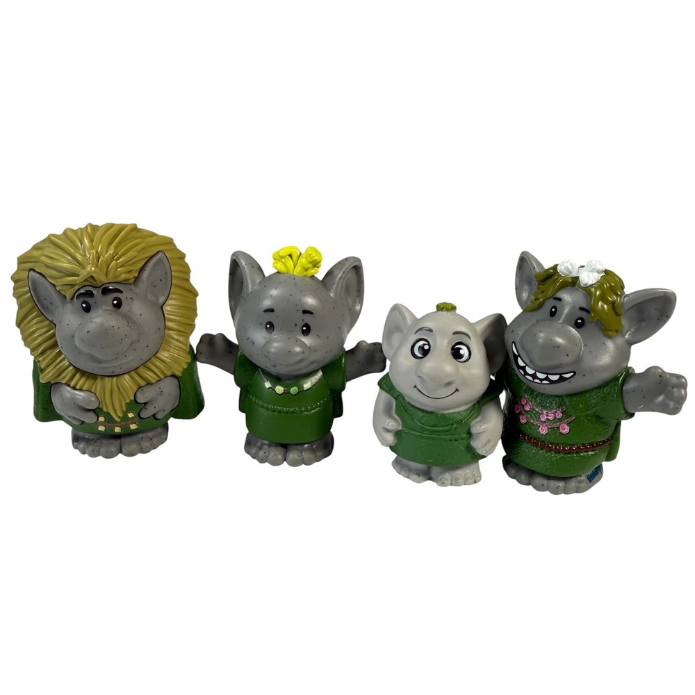 Fisher-Price Little People‎ Frozen Trolls Figures Grey Green 4pc Set Toddler Toy